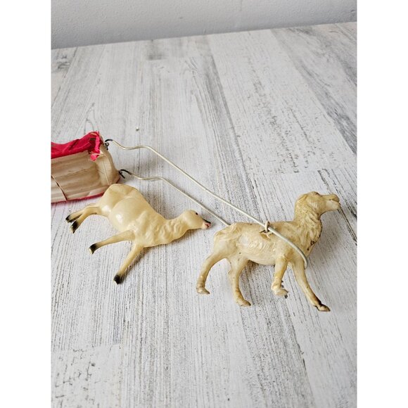 Antique Japan celluloid Santa reindeer plastic as is display sleigh - Picture 13 of 13